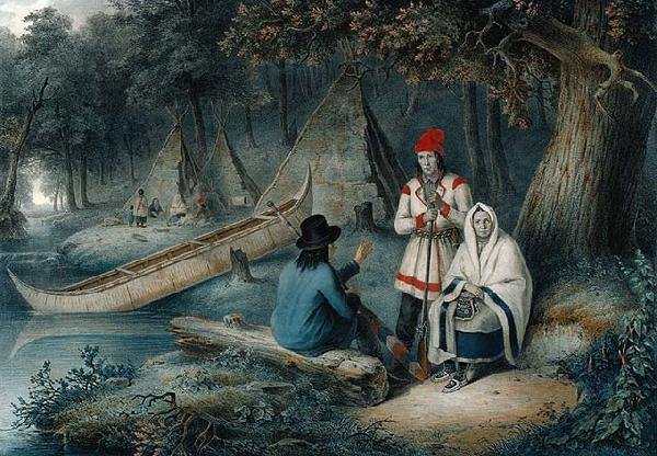 Cornelius Krieghoff Indian Wigwam in Lower Canada France oil painting art